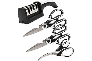 Multi-function Kitchen Shears with Dual Purpose Sharpener Blade