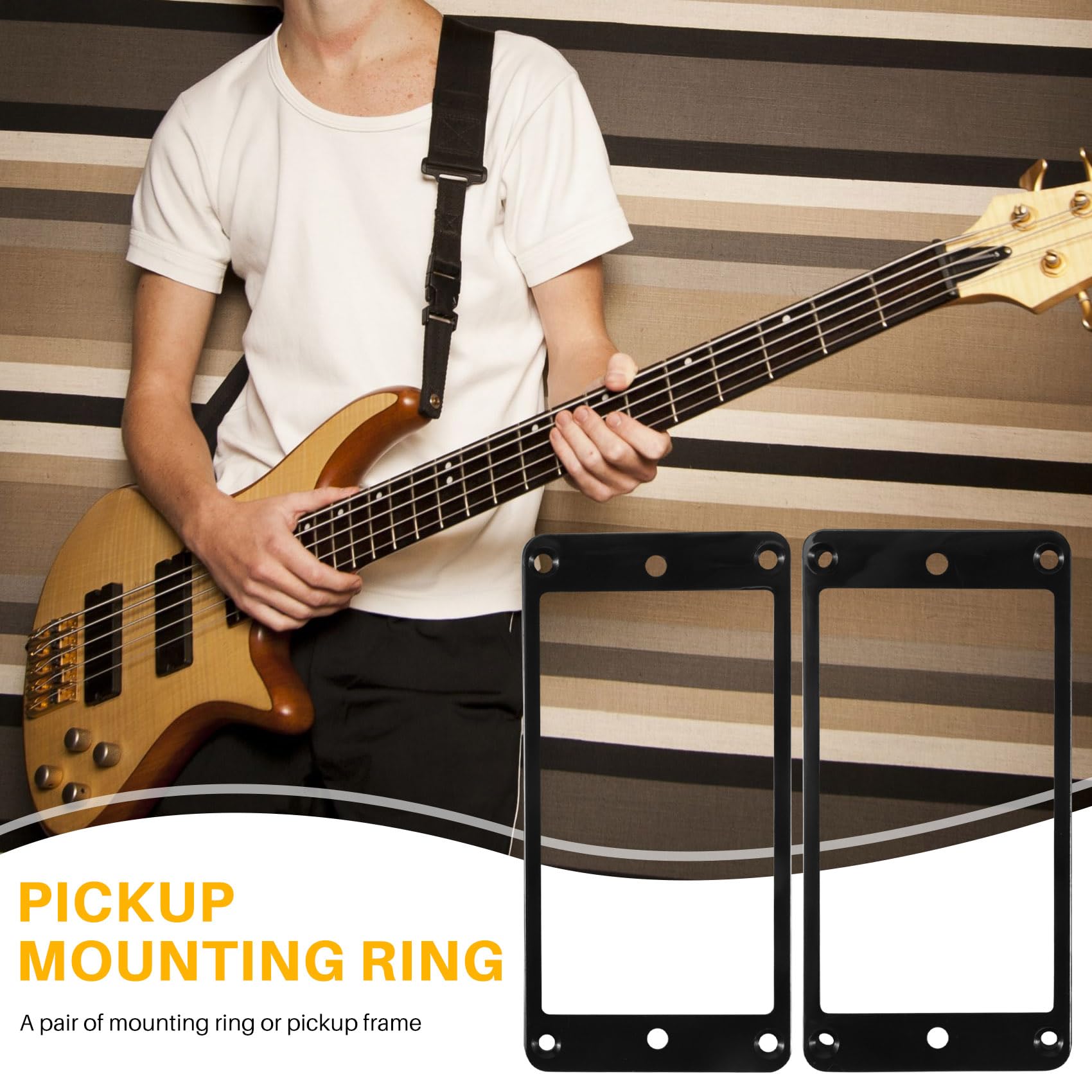 NEW Flat Bottom Non-Slanted Guitar Humbucker Pickup Ring Set - Foto 14