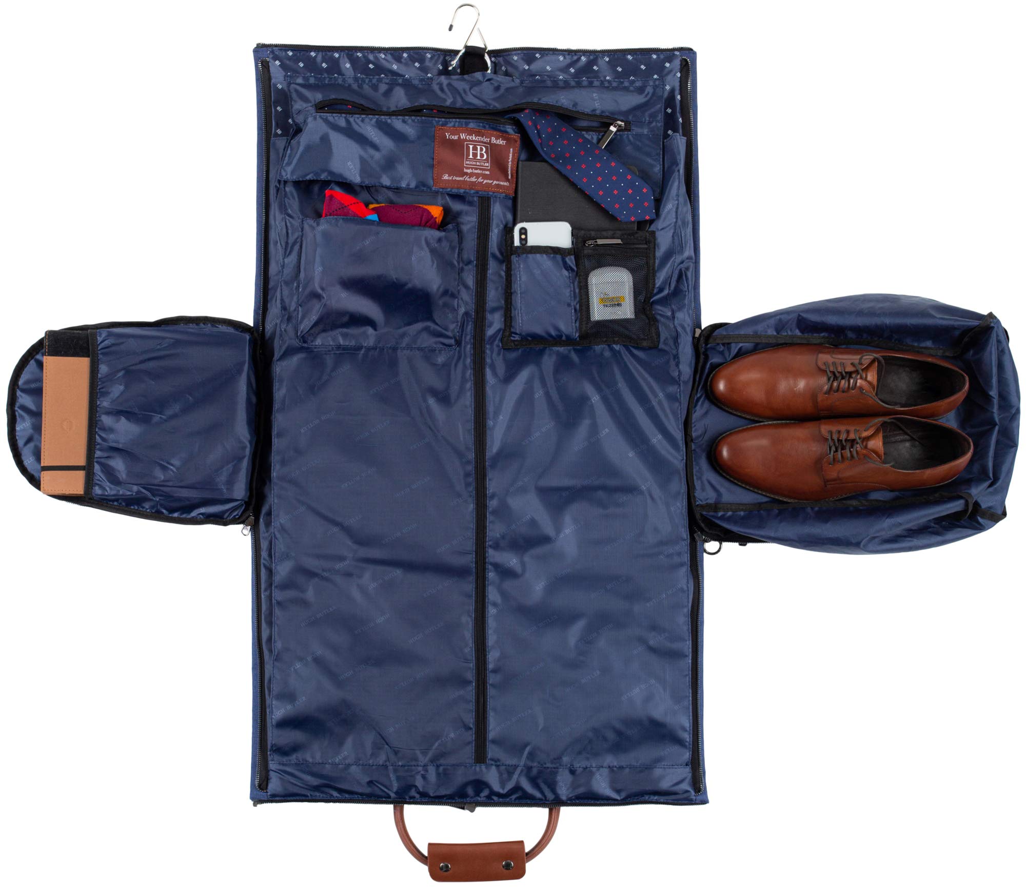 Torba Weekender 4w1 – Praktyczna Torba na Ubrania, Laptop, Buty i Kosmetyki – Elegancki Granatowy Pokrowiec, Idealny na Podróże Służbowe i Biznesowe