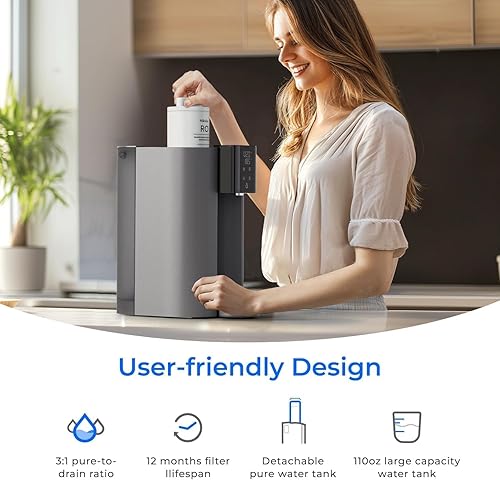 Miniatura 9 de Calor instantáneo Sistema de ósmosis inversa Waterdrop C1-G para encimera, certificado NSFANSI 58 y 372, filtro de agua de ósmosis inversa de 6