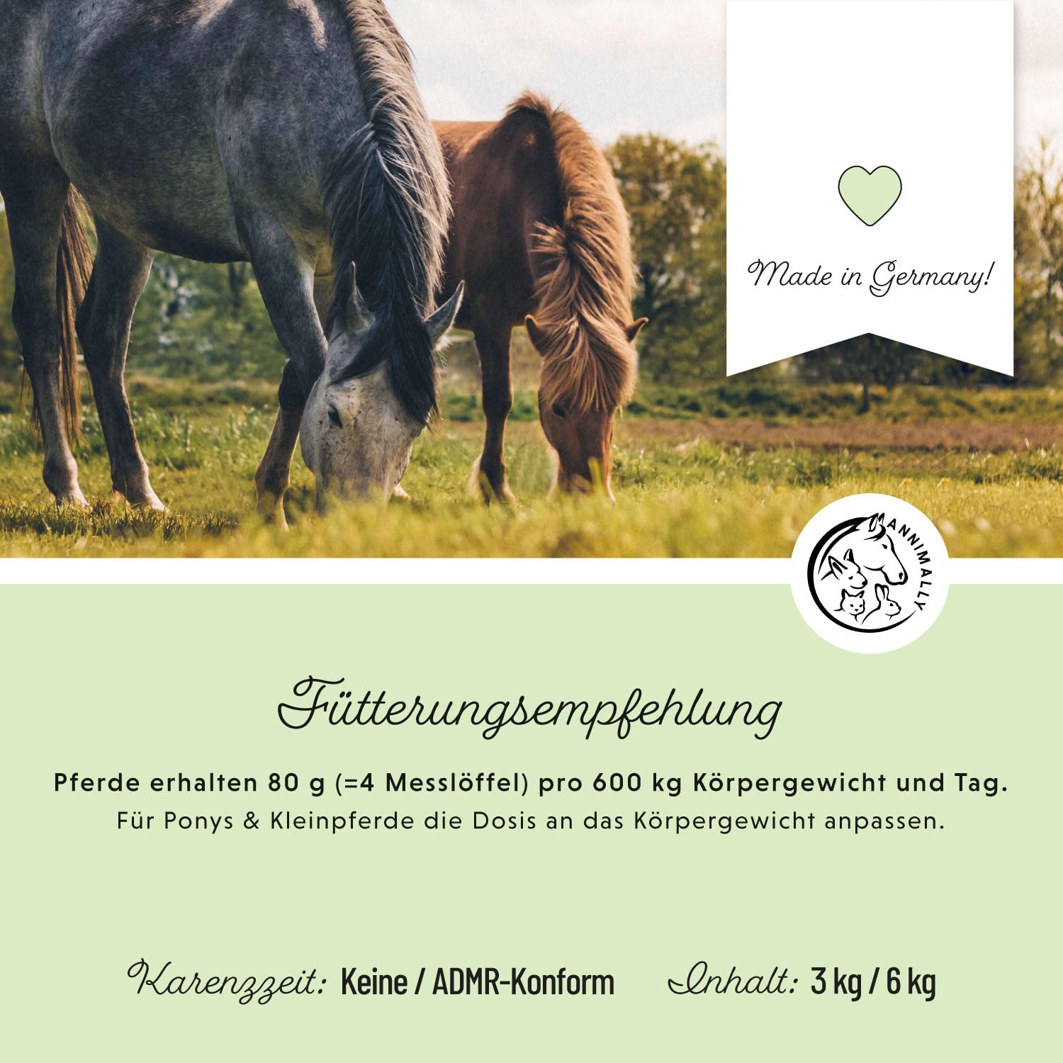Sport & Leistung Mineralfutter Pferde getreidefrei 6 kg - Ergänzungs Pferdefutter für Pferde mit Aminosäuren, Vitaminen, Mineralstoffen & Spurenelementen, wie Zink, Selen, Omega 3 & Jod