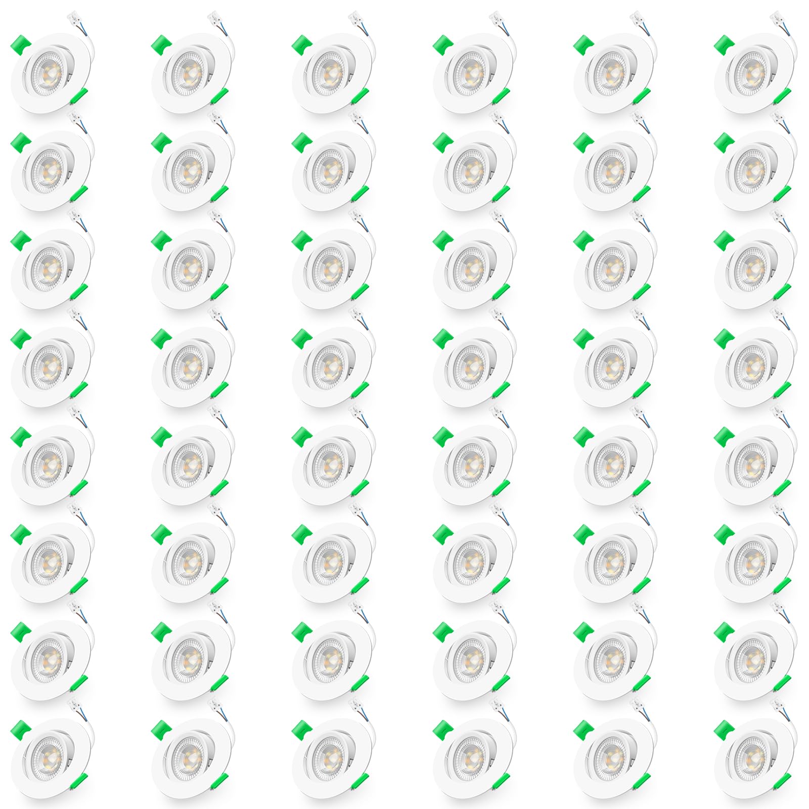 ALUSSO LED Einbaustrahler 230V, 6W 540lm Schwenkbar Einbauspot mit Abnehmbar LED Modul, Dimmbar 3CCT Warmweiß Neutralweiß Kaltweiß, 60°/120° Umschaltbar Abstrahlwinkel, 48er