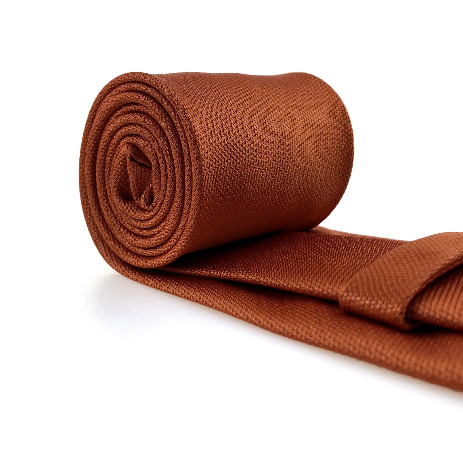 shlax&wing Boda Hombre Seda Corbatas Para Naranja Color Sólido Extra largo flaca