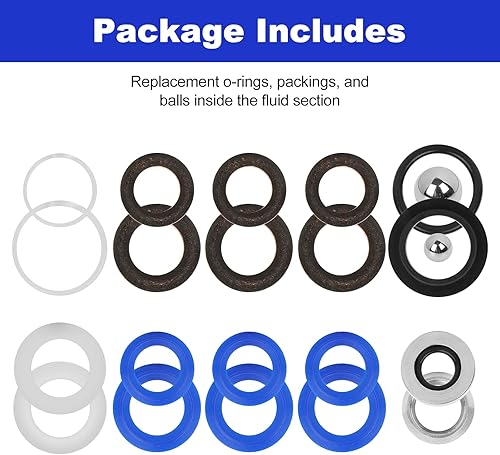 Miniatura 5 de 244194 Kit de reparación de bomba - Accesorios de pulverizador de pintura sin aire Kit de embalaje de reparación de bomba para Graco 295 390 395 490