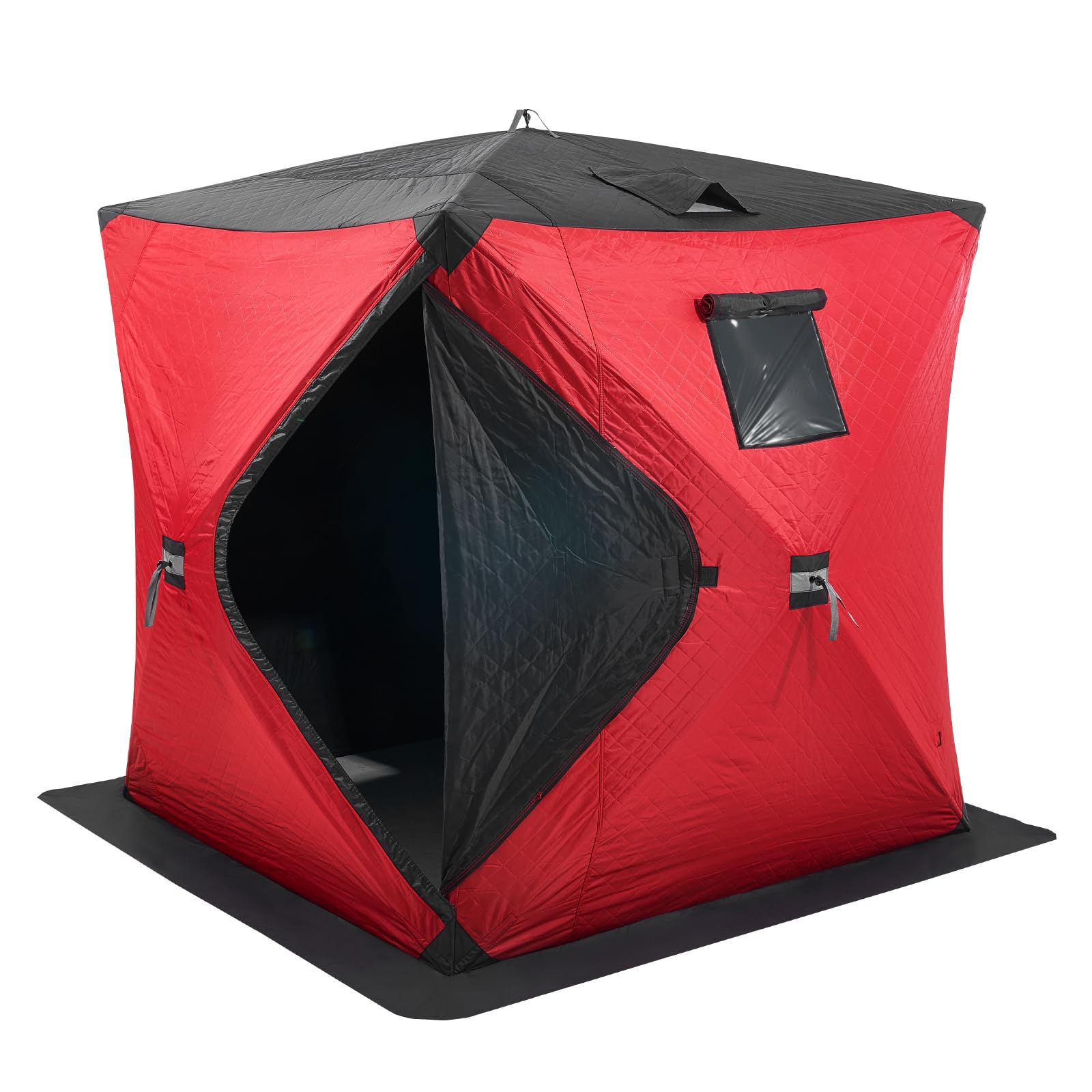 VEVOR Abri de Pêche sur Glace 1,8x1,8x2 m Tente Escamotable Portable Isolant Thermique Tissu Oxford