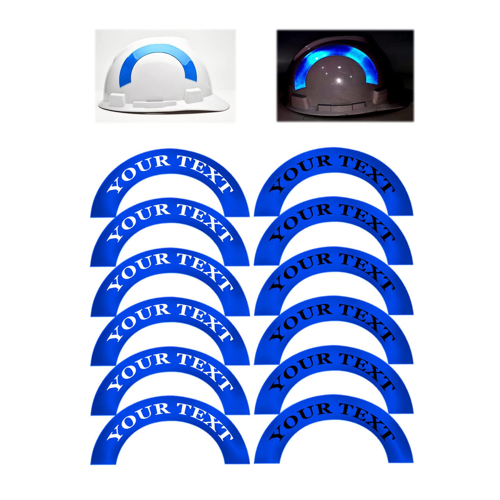 Nsteky Customizable Reflective Helmet Strips - Reflective Tape Stickers for Hardhats Safety - Waterproof High Visibility Stickers 12pc