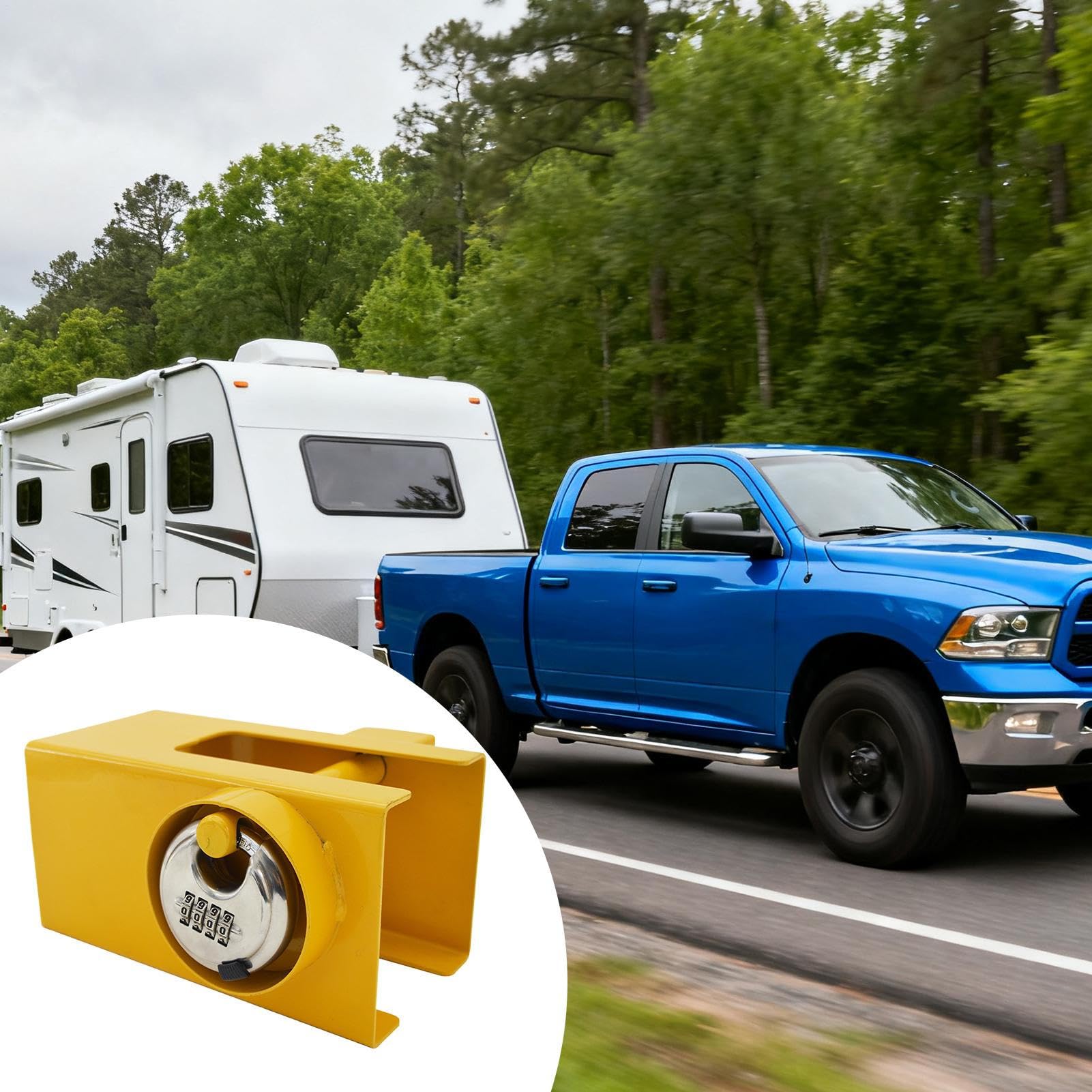 Kupplungsschloss | Universal-Autozubehör aus Edelstahl – Bolzenschloss für Anhänger – für Behälter Chenille Wagenheber Rasenmäher Pick-Up Abschleppwagen Van Boote