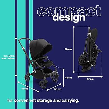Bugaboo Bee 6 Bassinet - Lightweight, Compact Baby Seat For The Bugaboo Bee 6 Stroller Adjustable In Height And Length For Newborn Babies And Toddlers In Black
