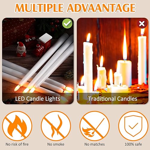 Miniatura 3 de Reginary 36 velas LED sin llama parpadeantes de plástico de 11 pulgadas para bodas, fiestas, decoración del hogar, color blanco