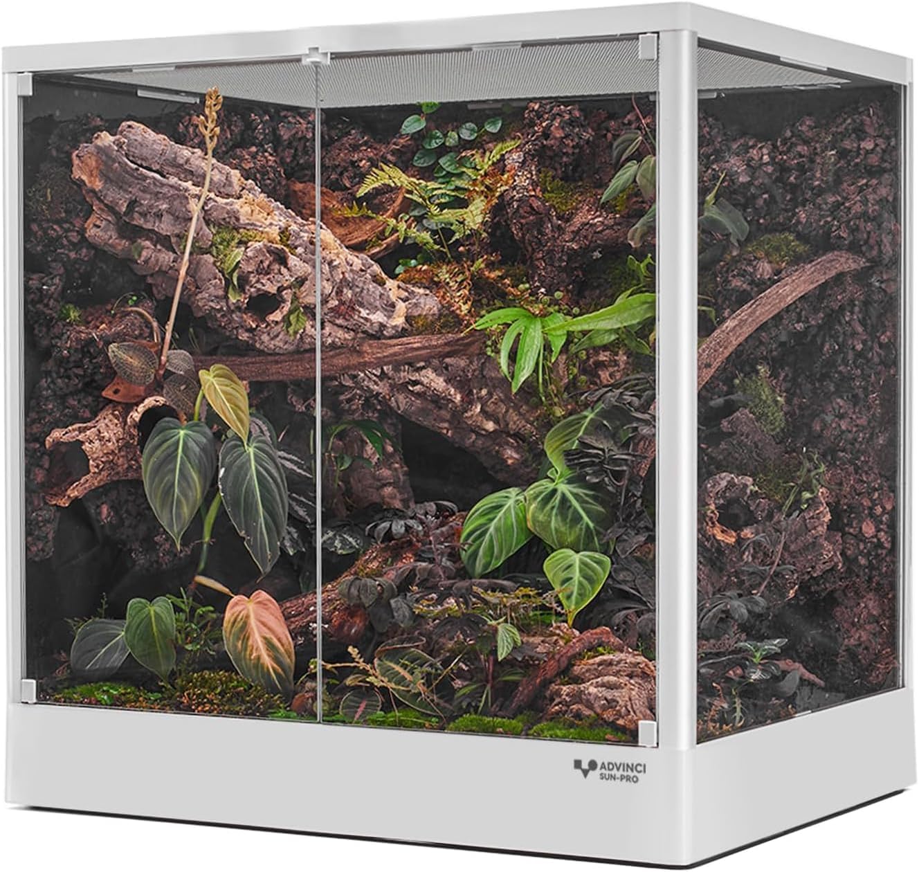 Sun-PRO Reptile Terrarium 24"x18"x24" 45 Gallon Knock-Down Dual-Locking Security Mesh Ventilation Durable Aluminum Frame Modern Design