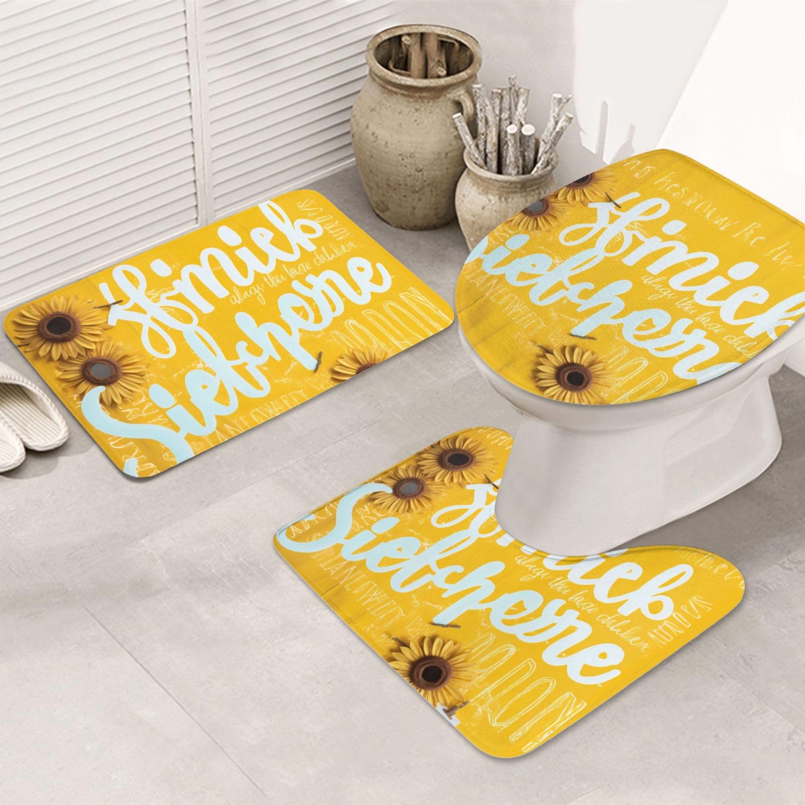 Tapis de bain antidérapant en flanelle douce Hello Sunshine pour sécuriser le sol