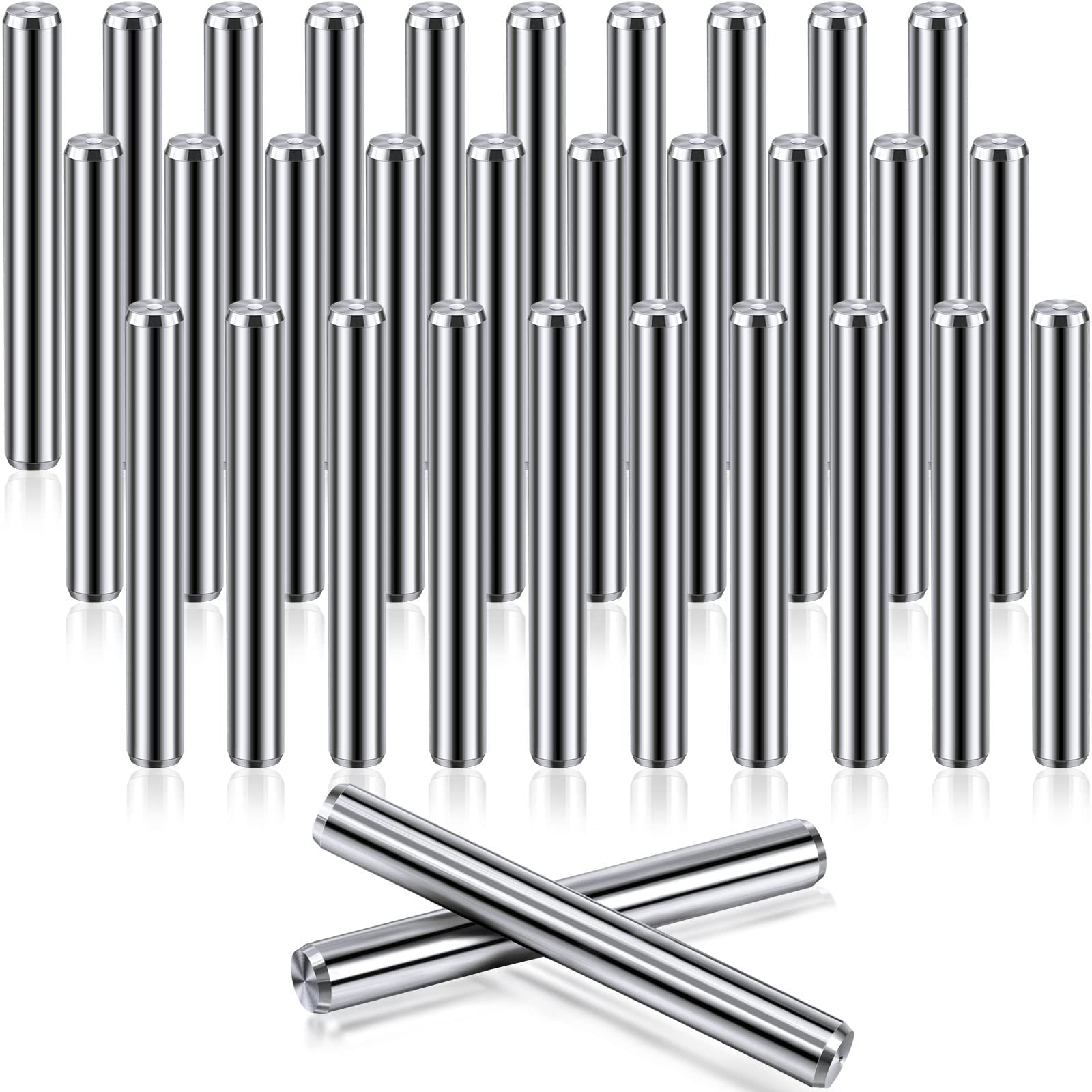 NALACAL Shelves Dowel Pin, 5 mm x 40 mm Shelf Brackets Pegs, Stainless Steel Shelf Pins, Metal Bookshelf Pegs Support, Fasten Elements, for Cabinet Furniture Fixing Component Position (32 PCS)