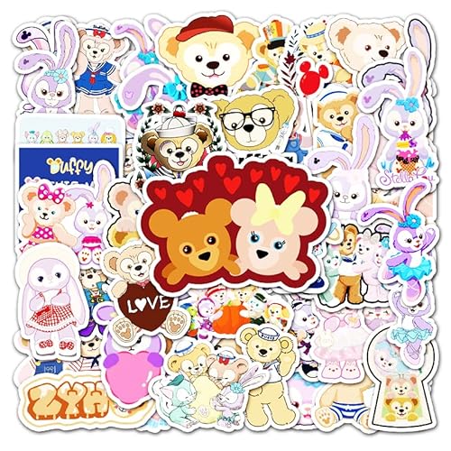 ダッフィー&フレンズステッカーセット 50枚 防水ステッカー ダッフィー&フレンズシールパック ブランドステッカースーツケース 車 バイク ヘルメット スケボー ギターなどに適用