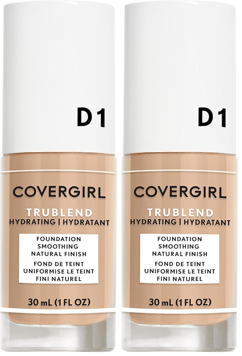 COVERGIRL truBlend Liquid Foundation Makeup Creamy Beige D1, 1 oz (packaging may vary) (Pack of 2)