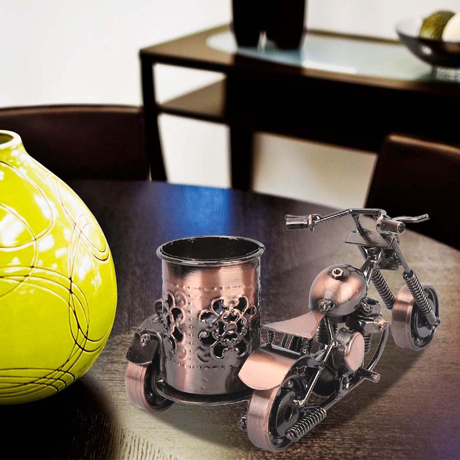 Akozon Portapenne in metallo, Statua di fenice Ottone Alta durezza Buon Lucido metallo per Moto Ufficio Creazione Casa Accessori idea decorazione