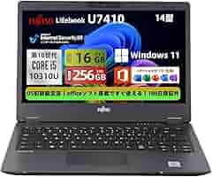 富士通LIFEBOOK u7410/8GB/256GB/i5十世代/office Amazon.co.jp: 【整備済み品】富士通 ノートパソコン FUJITSU