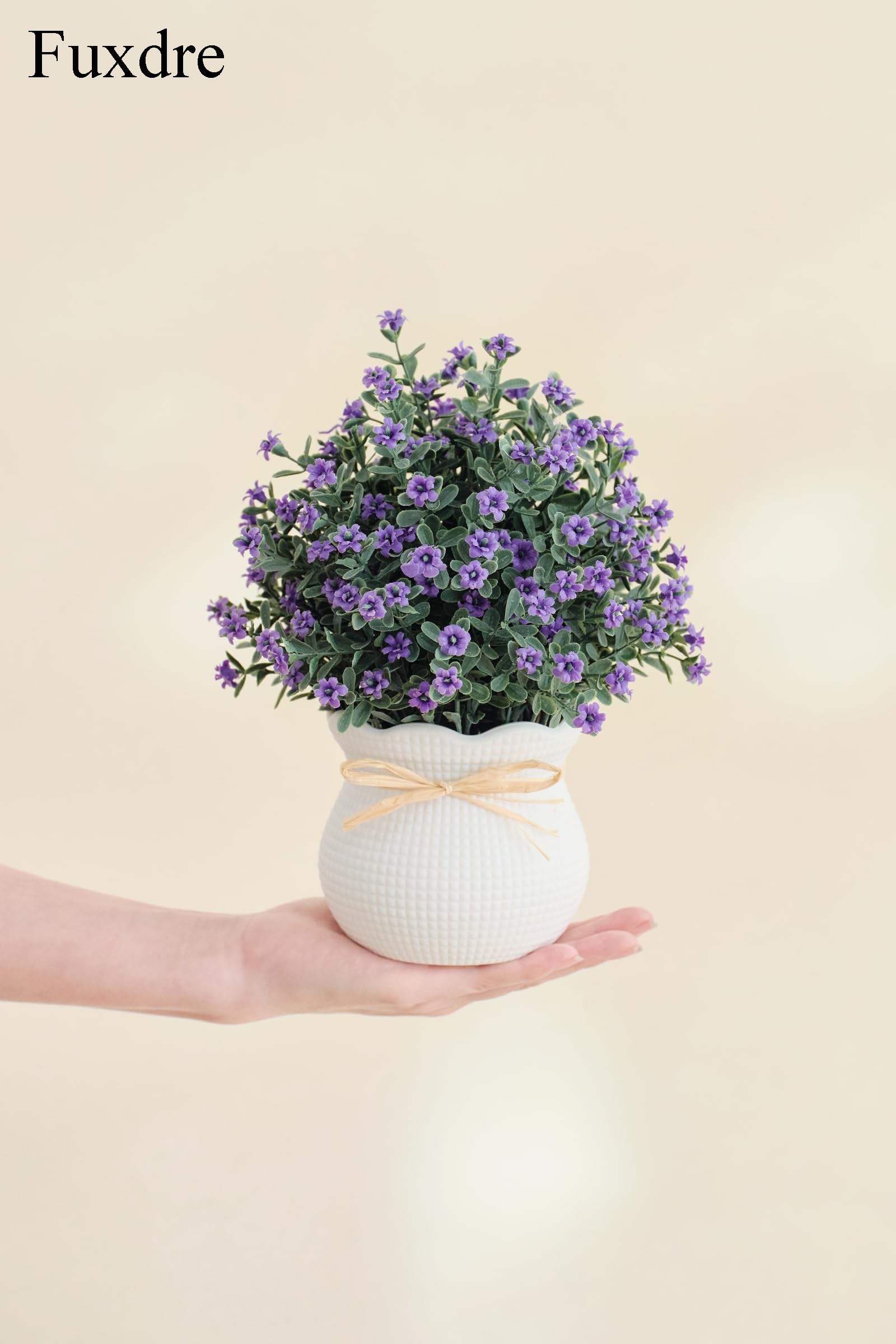 Der Rose Lot De 2 Petites Fausses Plantes, Plantes Artificielles En Pot Dans Des Pots Noirs Pour La Maison, Le Bureau, La Salle De Bain