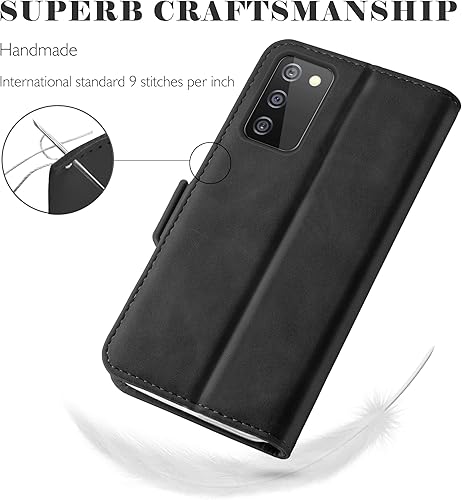 Miniatura 3 de YATWIN Funda para Samsung Galaxy A12, cierre magnético, con tarjetero y función a prueba de golpes, compatible con Samsung A12, color rojo vino