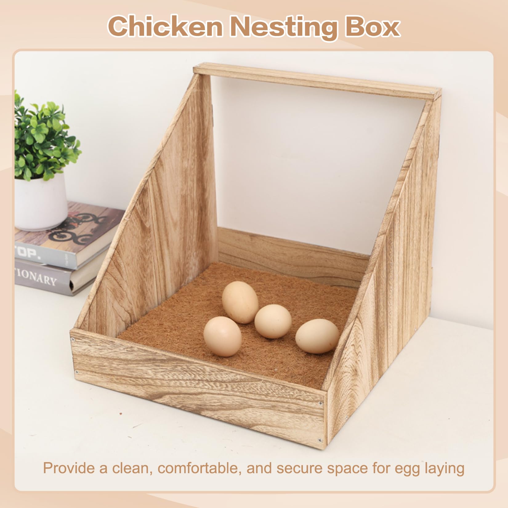 2 Pezzi Nido Per Galline Montaggio A Parete Accessori Per Pollai In Legno Con Tappetini Per Nidi Pollame Deposizione Delle Uova Gabbia Per Galline Per Galline Uccelli e Anatre