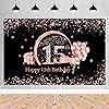 15th Birthday Decoration for Girls, Happy 15th Birthday Backdrop Banner Rosegold Fabric Sign Poster, 15 Years Old Party Supplies DPhoto Background Welcome Sign, 150 cm x 90 cm 15th Birthday Decoration for Girls, Happy 15th Birthday Backdrop Banner Rosegold Fabric Sign Poster, 15 Years Old Party Supplies DPhoto Background Welcome Sign, 150 cm x 90 cm