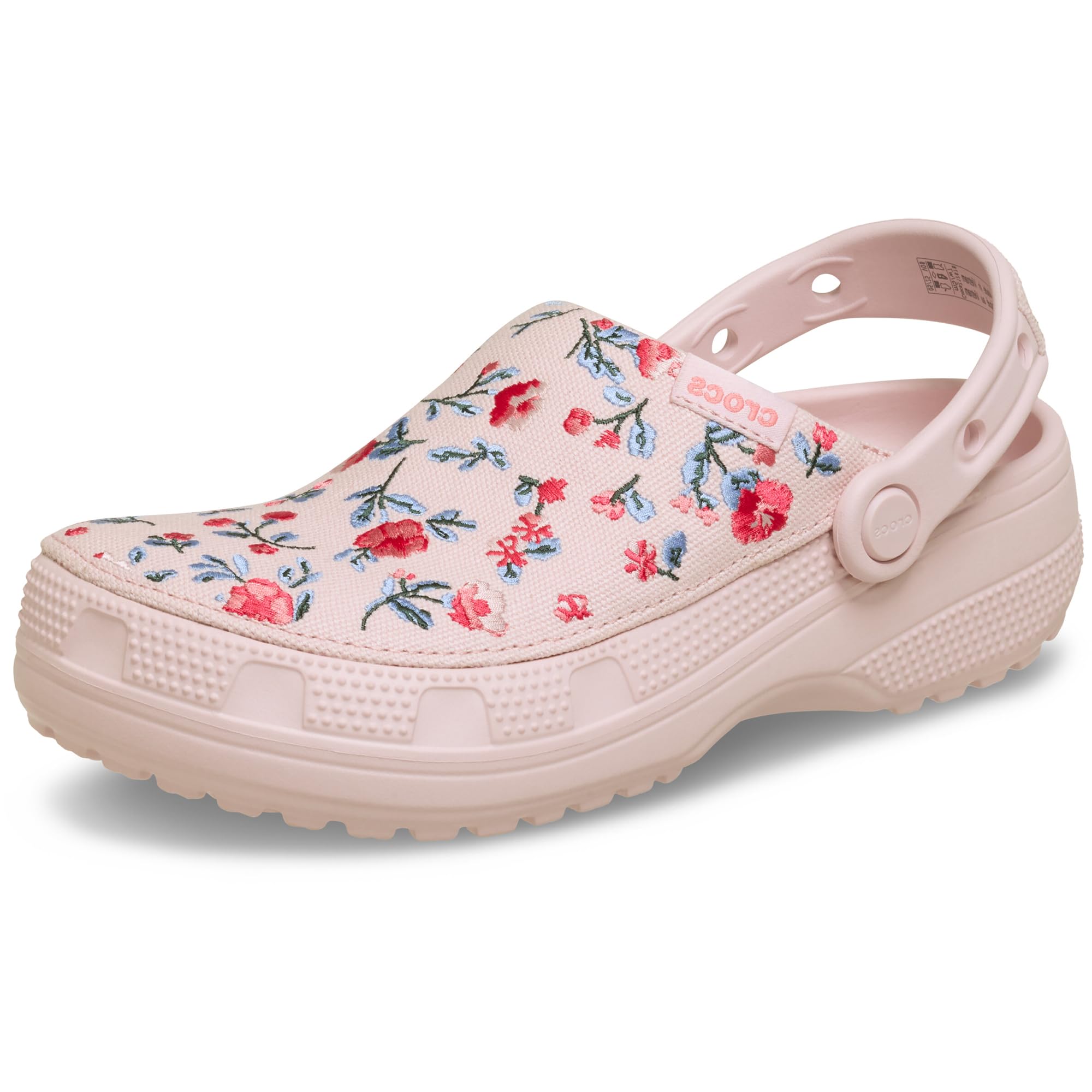 Crocs Unisex-Adult Classic Crafted Canvas Clogs for Men and Women, Floral Cotton Candy, 15 Women/13 Men