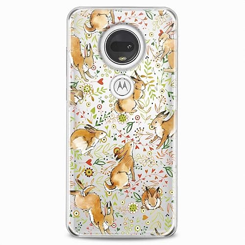 Miniatura 6 de Funda de TPU compatible con Motorola G9 G8 Plus G7 E20 P40 Z4 Edge 20 G22 Stylus Animal Green Rabbit Floral Kid Slim Fit Patrón lindo diseño de