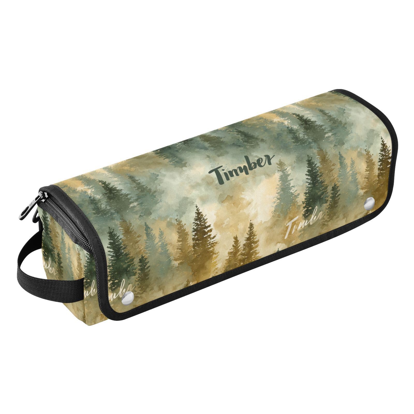 Forests Timber Green Brown Hair Tools Travel Bag for Curling Iron Straightener Flat Iron Hair Dryer Styling Tools Organizer Travel Essentials for Women Heat Resistant Mat 2-in-1 Design-image-43