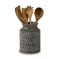 Rustic Vases for Home Decor. Ceramic Vase for Dining Table Decor. Terracotta Decorative Vase - 7.8inch Black Vintage Fall Flower Vase - Rustic Table Vases