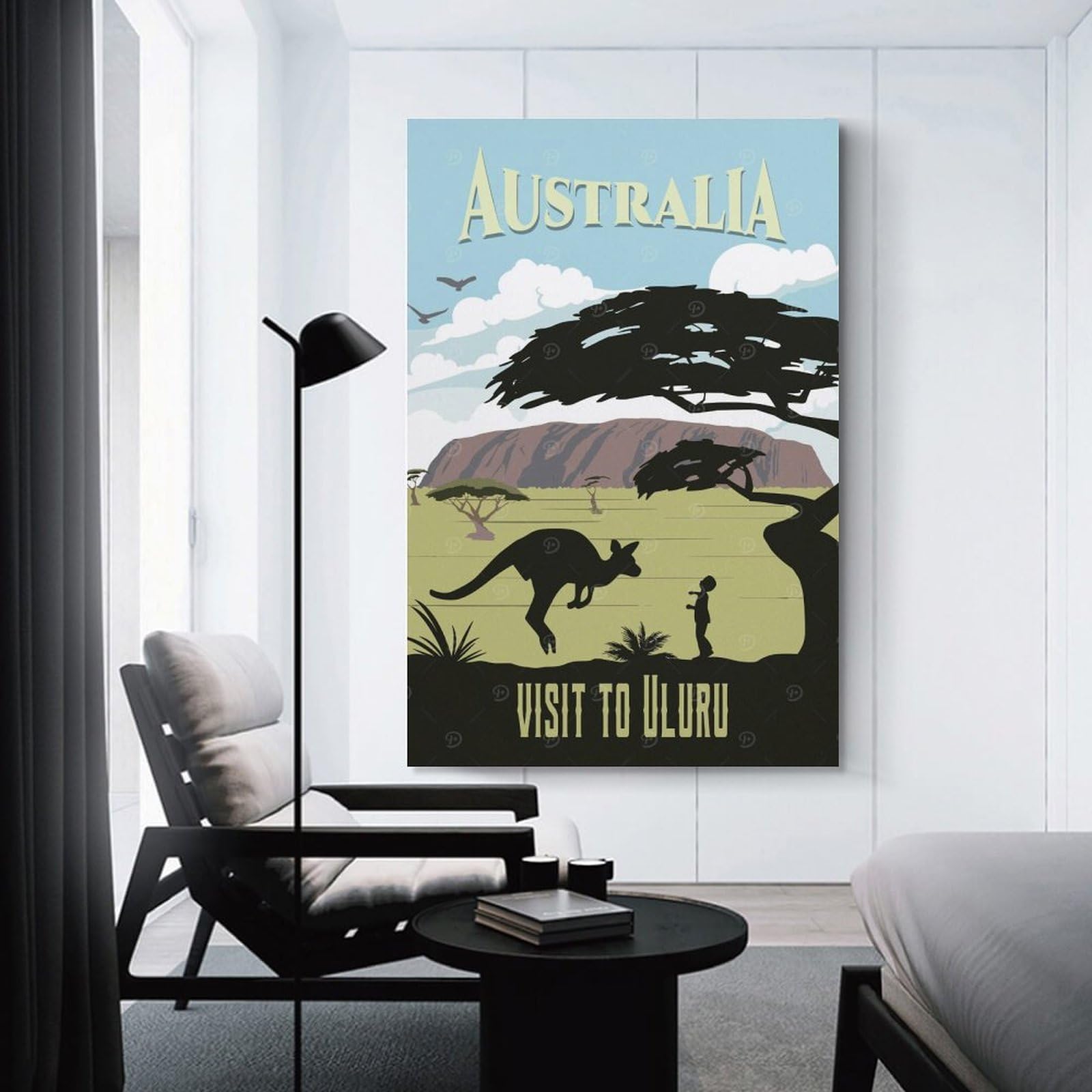 Junmoney Canvas Wall Decor Australia Uluru Travel, 20x30inch(50x75cm), for Flats, Guest Rooms Or Compact Rooms, A Simple Refresh for Blank Walls