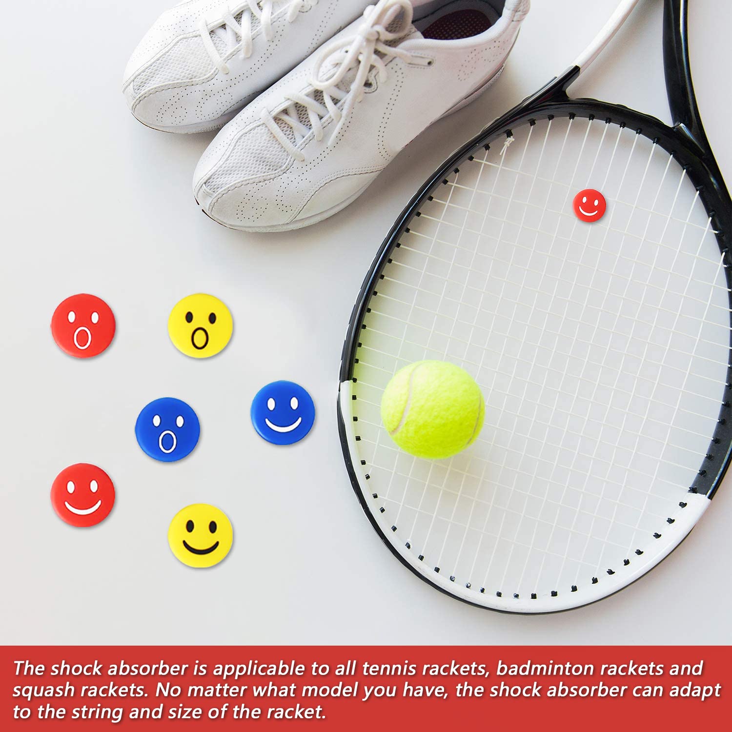 8 Ammortizzatori In Silicone Per Racchette Da Tennis – Design Divertente Con Diavoletto, Colori Vivaci, Facili Da Installare
