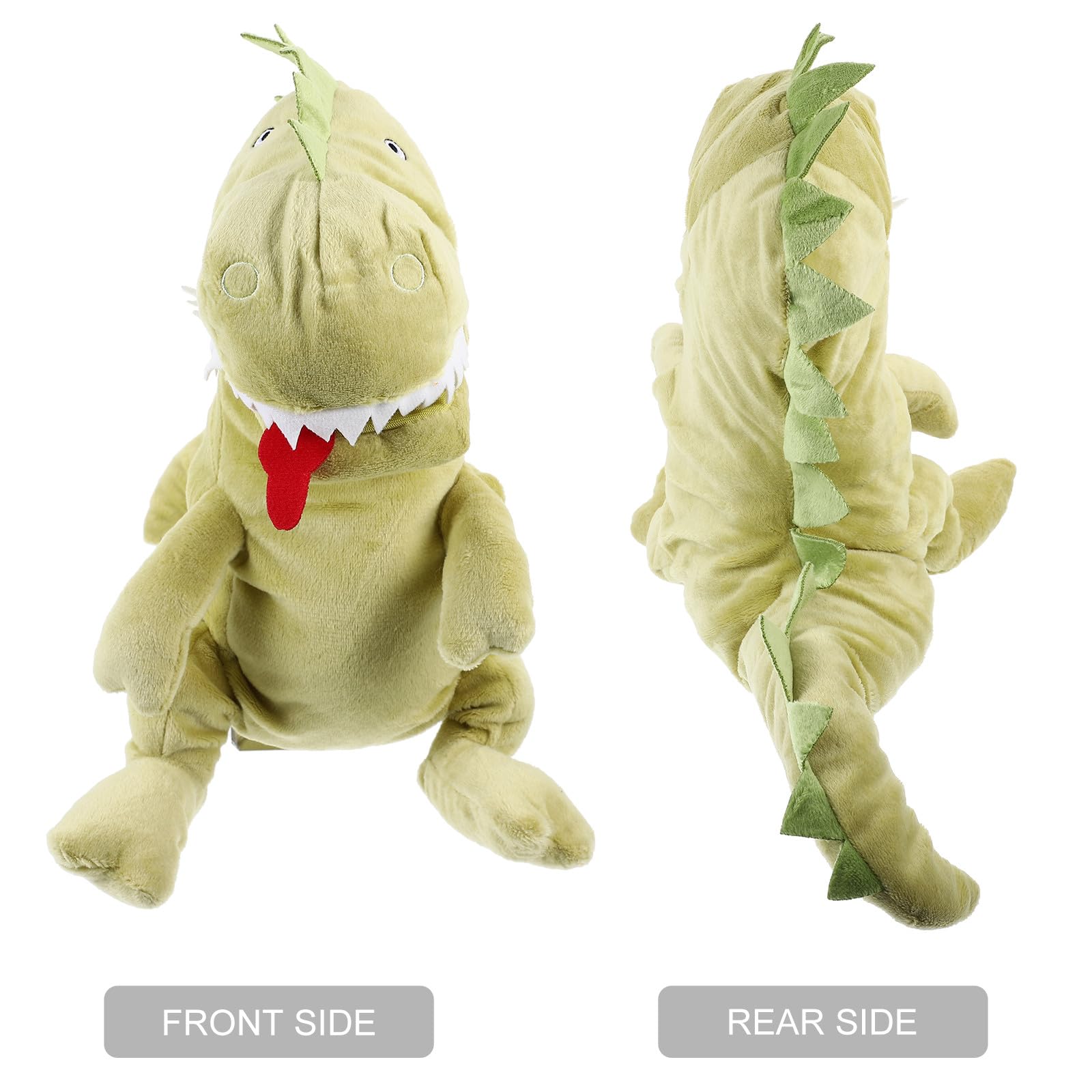 Marioneta de Mano Dinosaurio Verde de Algodón PP para Niños | Juguete Educativo para Educación Temprana y Hogar, Fomenta Creatividad E Imaginación