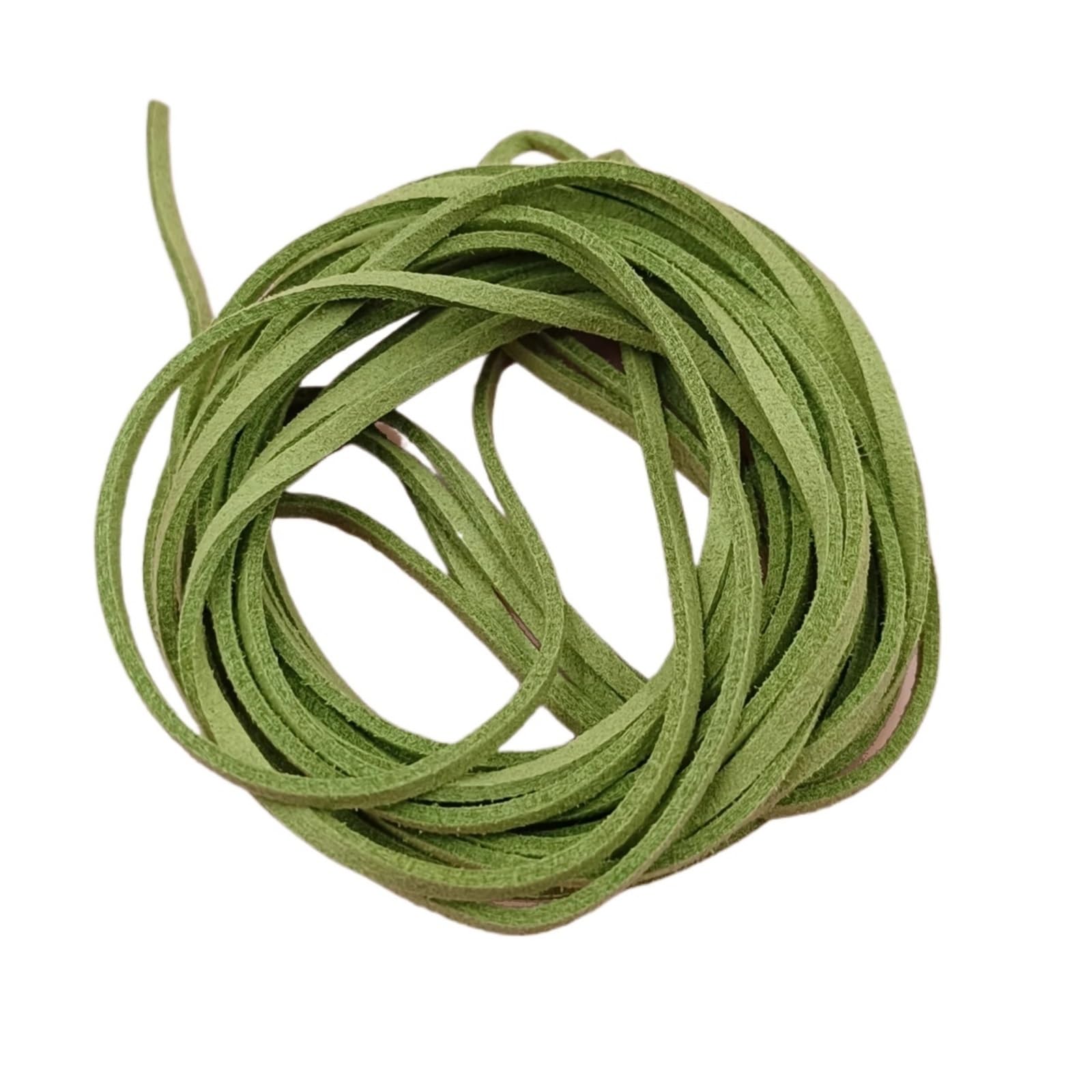 Leather Cords for Jewellery Making 10Pcs 4.5M 1.5mm Flat Korean Velvet Thread Faux Suede Leather Cord Rope Thread to Make Braided Bracelet Necklace(Light green)