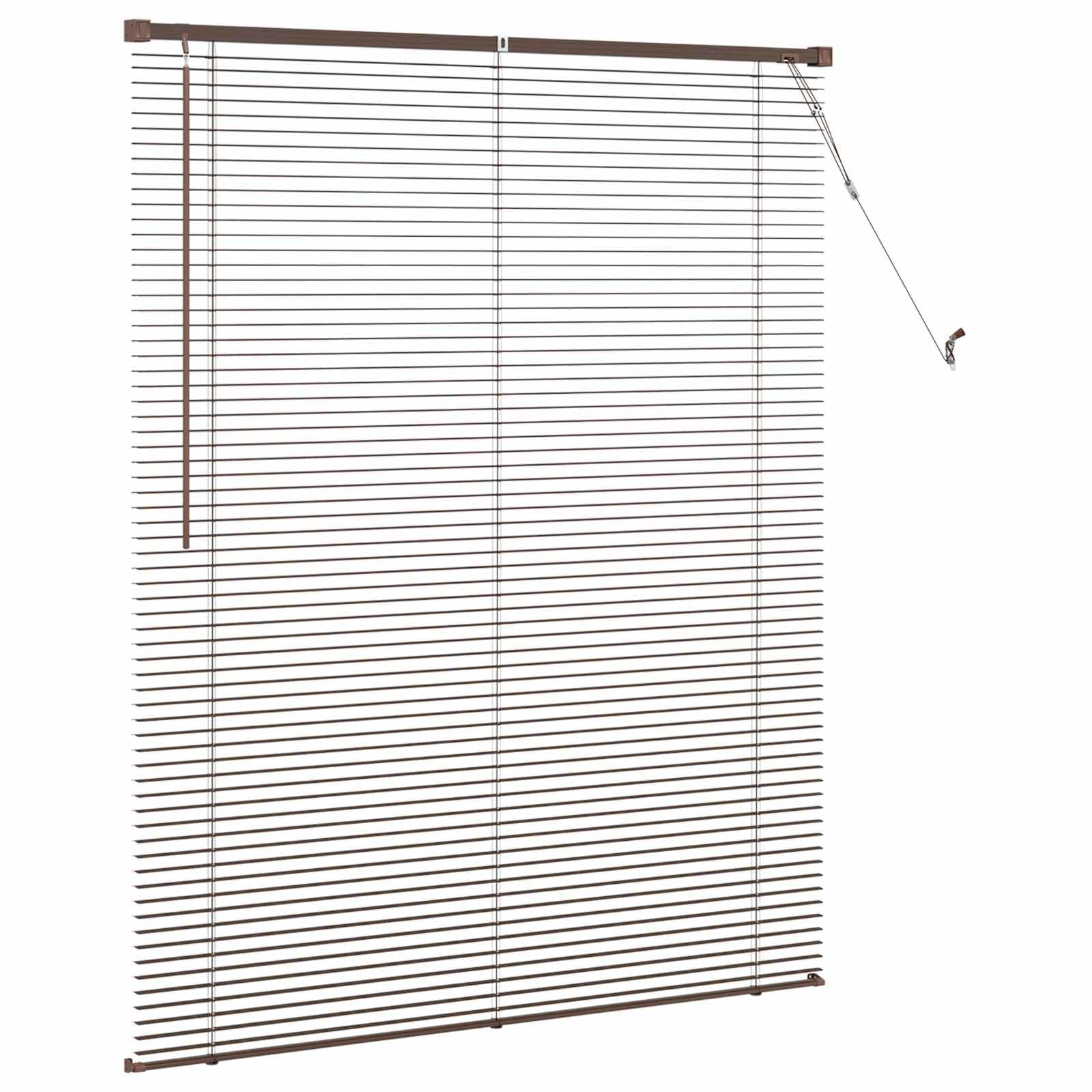 Persiana marrone scuro con motivo 150 x 120 cm, in robusto PVC, design moderno con asta girevole, clip di sicurezza e kit di montaggio per ufficio, soggiorno e camera da letto