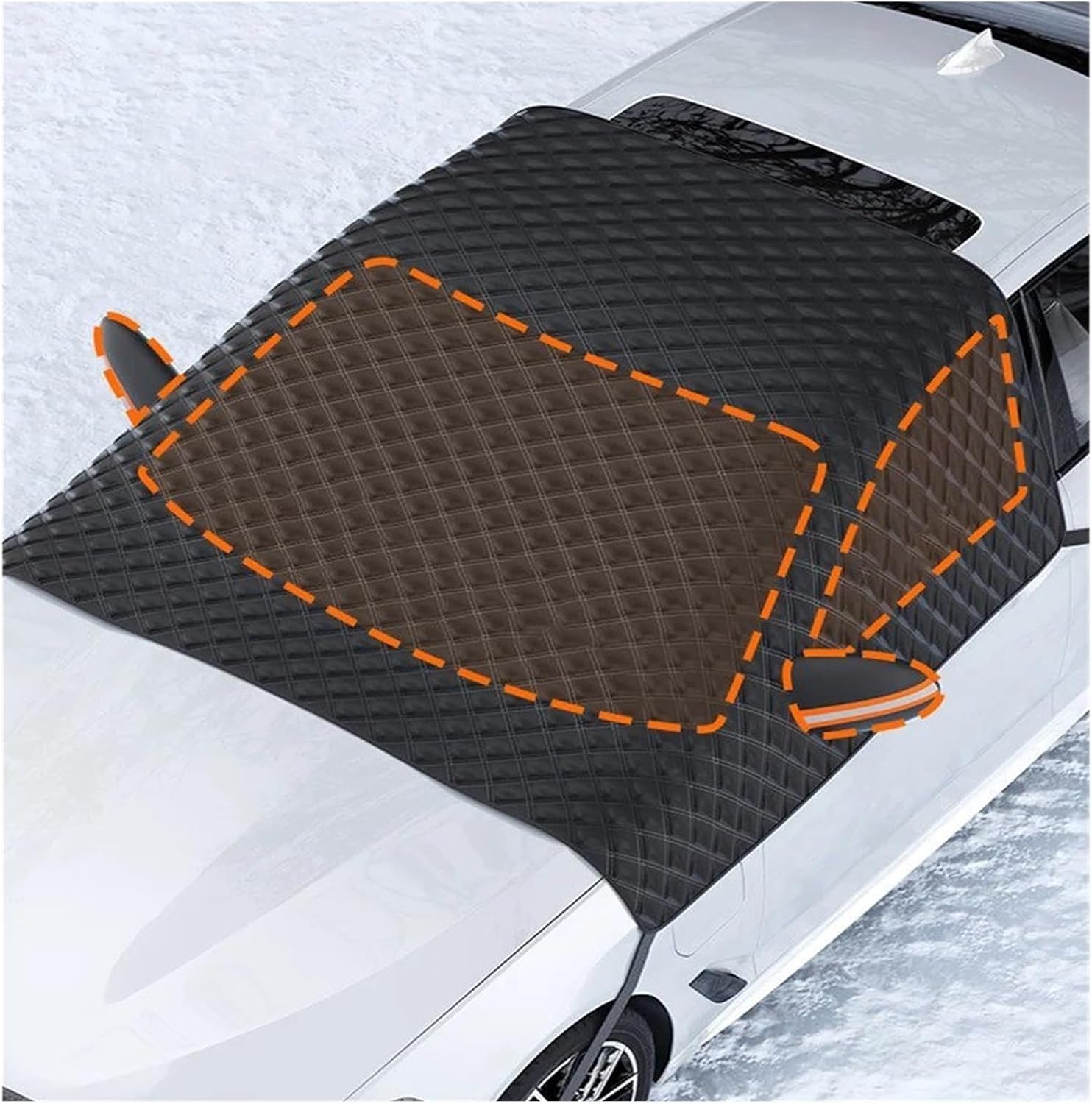 Snow Protection for Cars Car Windshield Covers Snow Shield Waterproof Winter Outdoor Awning Sunshield Half Protector Cover(Without Magnetic)