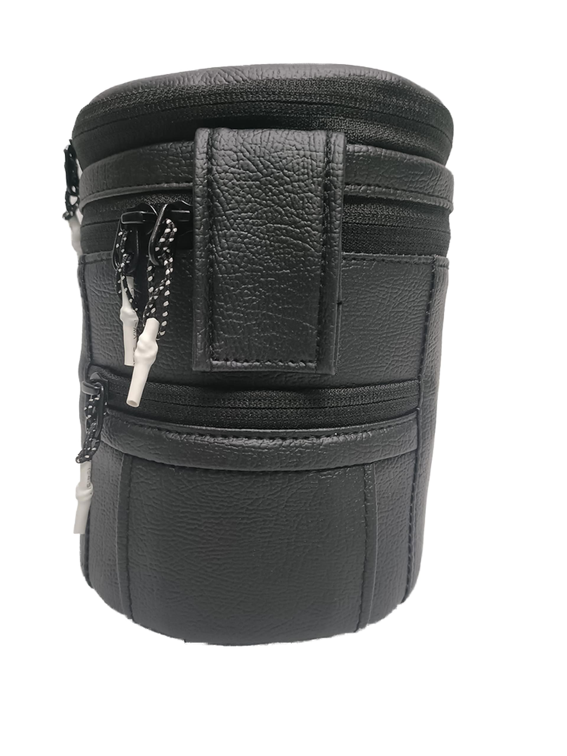 Four Eff (Black, Leather Lens Bag 6 in