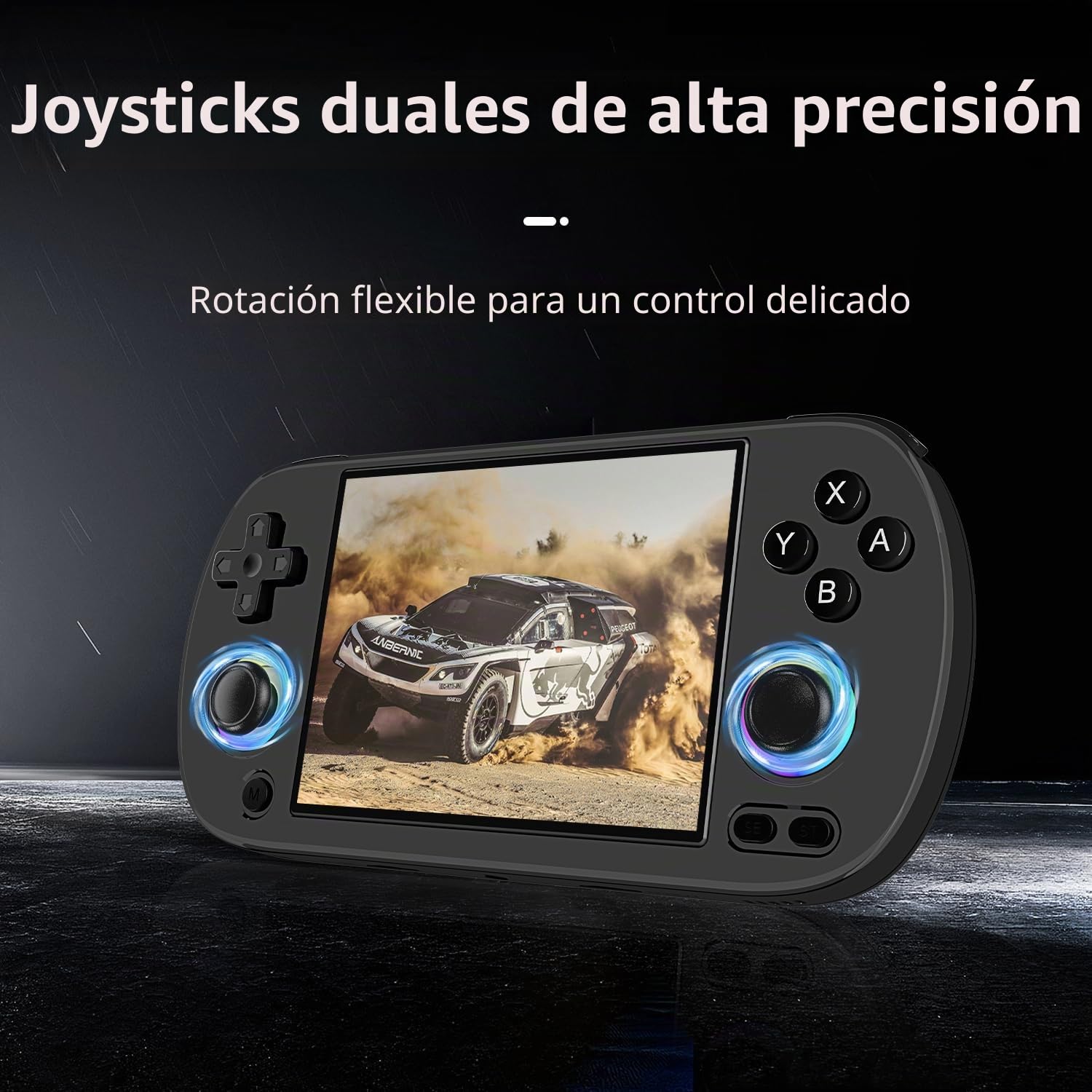 Astarama Consola de Juegos portátil RG40XX H, Retro con Iluminación Joystick RGB, Pantalla IPS de 4 Pulgadas, Tarjeta TF 64G integrada y Juegos 5571, Negro