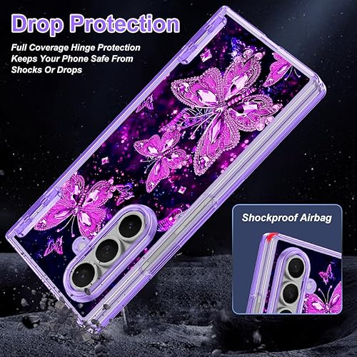 Miniatura 6 de Hekodonk Funda para Galaxy Z Fold 7, compatible con MagSafe, brilla en la oscuridad, protector de pantalla frontal, soporte, protección de bisagra,