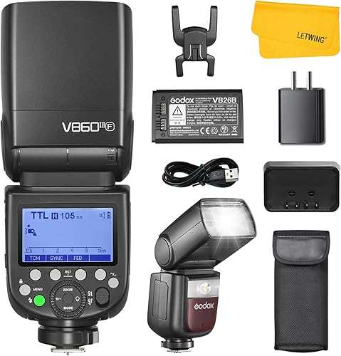 Miniatura 24 de Godox V860III V860III-N Flash para Nikon, 2.4G TTL Flash externo Speedlite HSS 1/8000s, batería de iones de litio de 7.2V/2980mAh, 480 destellos