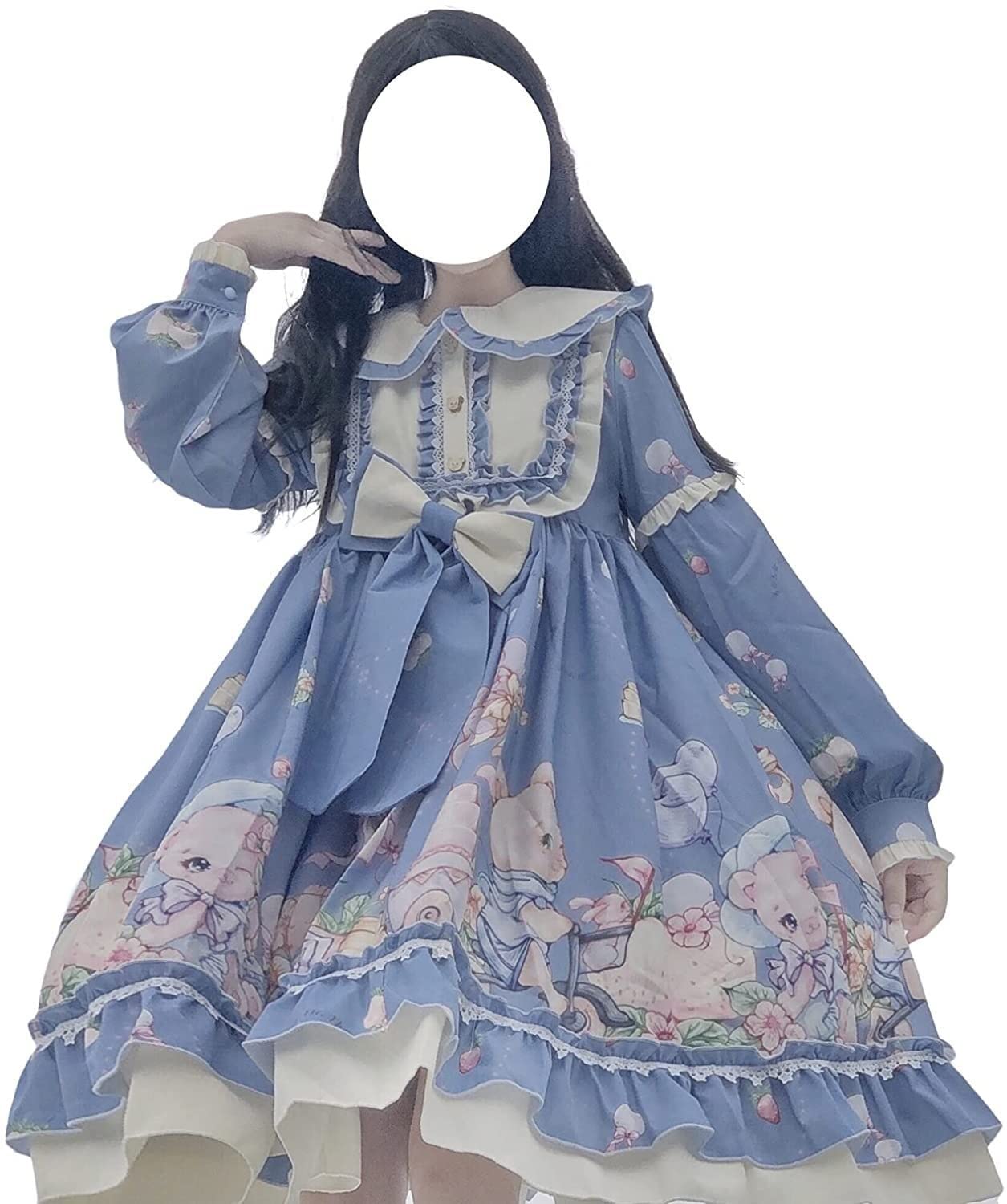 Kawaii Lolita Japonés Dulce Niña Muñeca Infantil Vestido De Fiesta Gótico Dibujos Animados Arco Princesa Vestidos De Fiesta