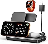 Vista 1 de 3 in 1 Charging Station for Apple Multiple Devices, Foldable Wireless Charger Stand for iPhone 17 16 15 14, Fast Travel Phone Charging Dock for