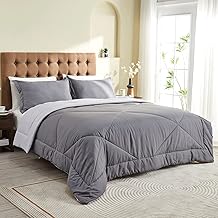 beeweed Couette Bicolore Réversible en Duvet 200GSM Naturelle Couette 4 Saisons Tempéré pour 2 Personne Couverture Chaude Légère 200 x 200 cm Confortable Couverture en Microfibre