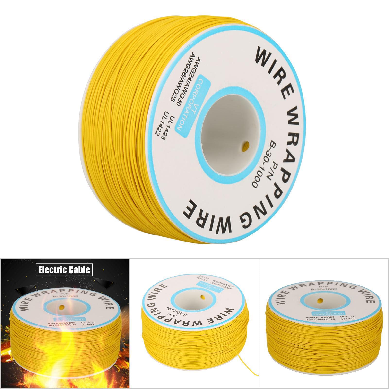 Watris Veiyi 0.25 mm Copper Wire, Yellow 30AWG 200 m Stranded Cable, PCB Connection Cable for Laptop Motherboard, PCB Soldering - Image 4