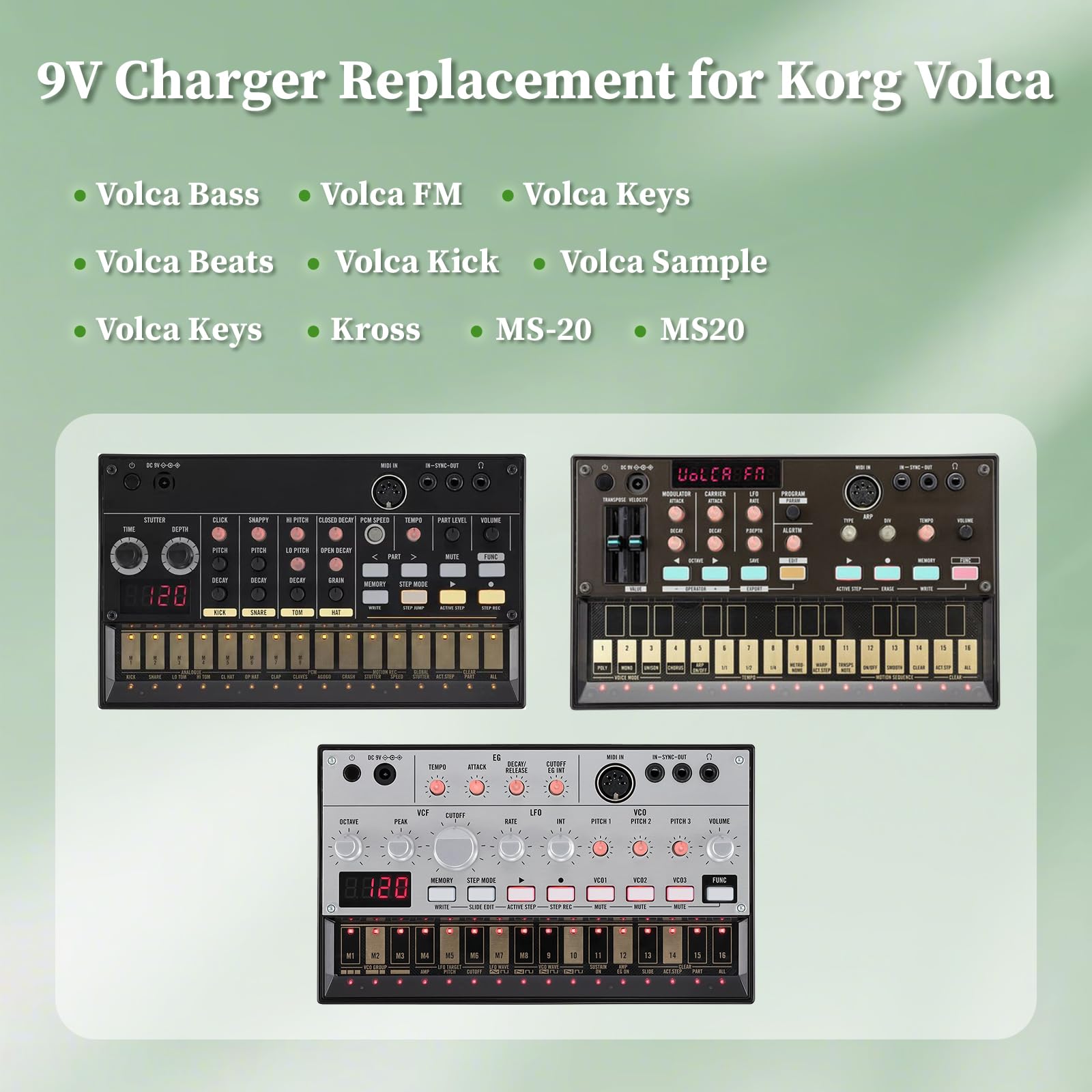 Amazon.com: 9V Charger for Korg KA350 KA-350 Volca Bass FM Keys