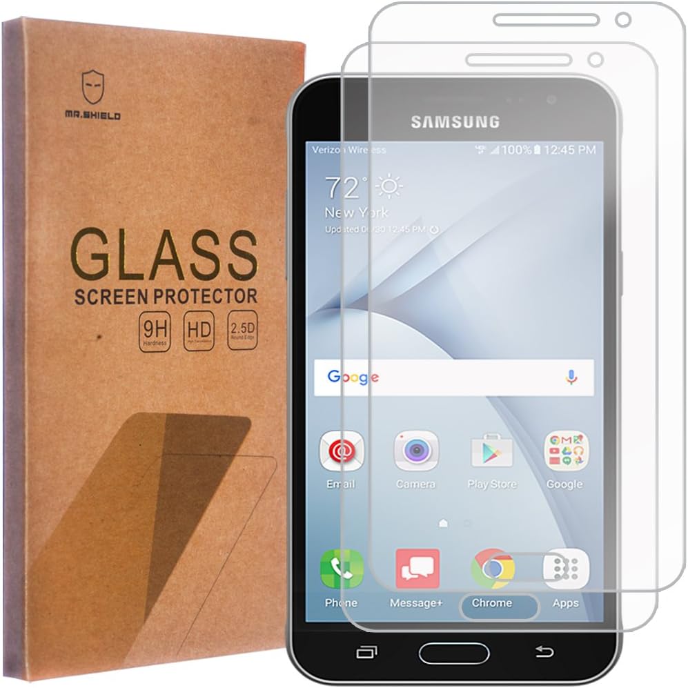 [2-PACK]-Mr.Shield Designed For Samsung Galaxy J3 V/Galaxy J3V [NOT FIT FOR Galaxy J3V 2018 Version] [Tempered Glass] Screen Protector with Lifetime Replacement