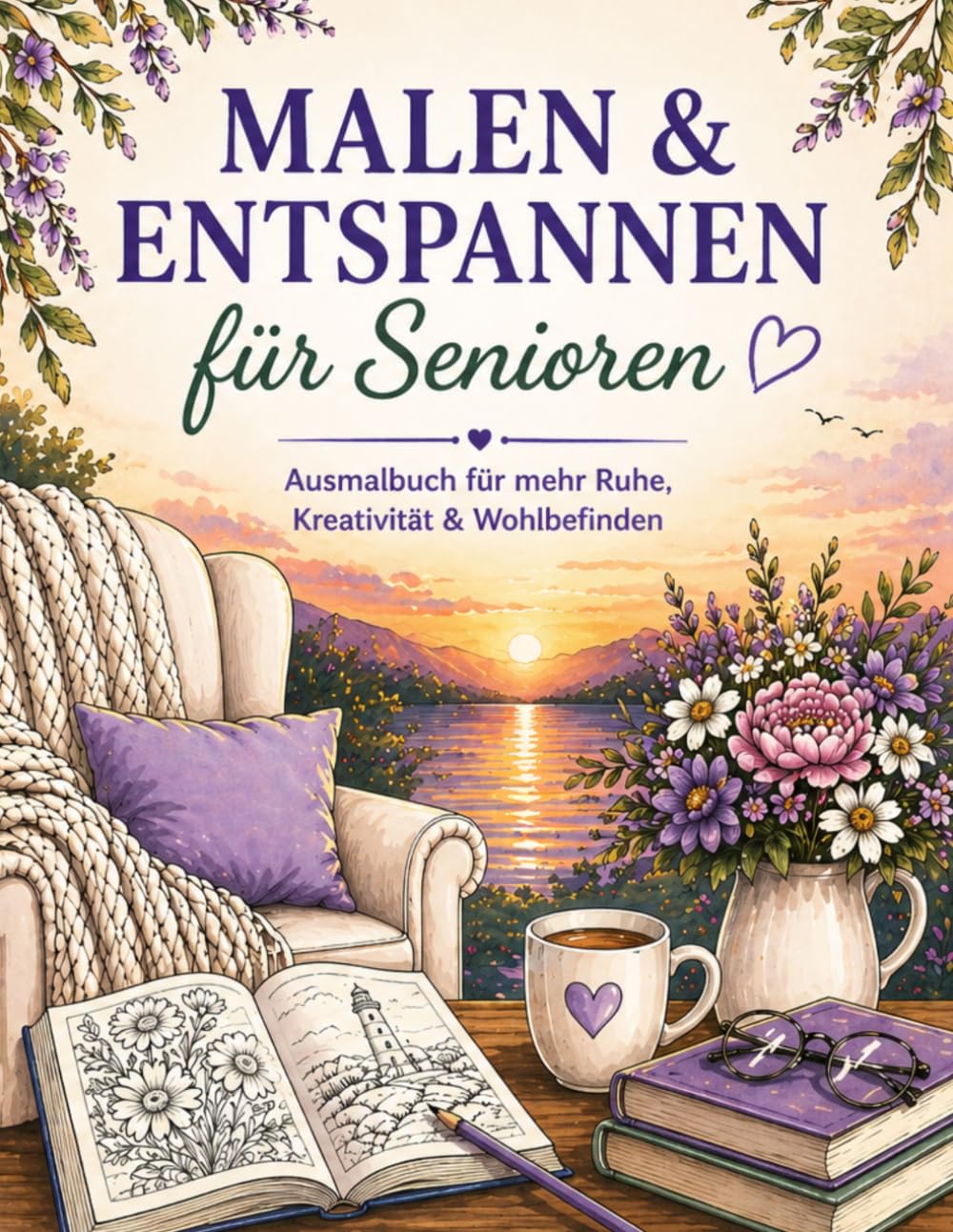 Malen & Entspannen für Senioren: Ausmalbuch für mehr Ruhe und Wohlbefinden