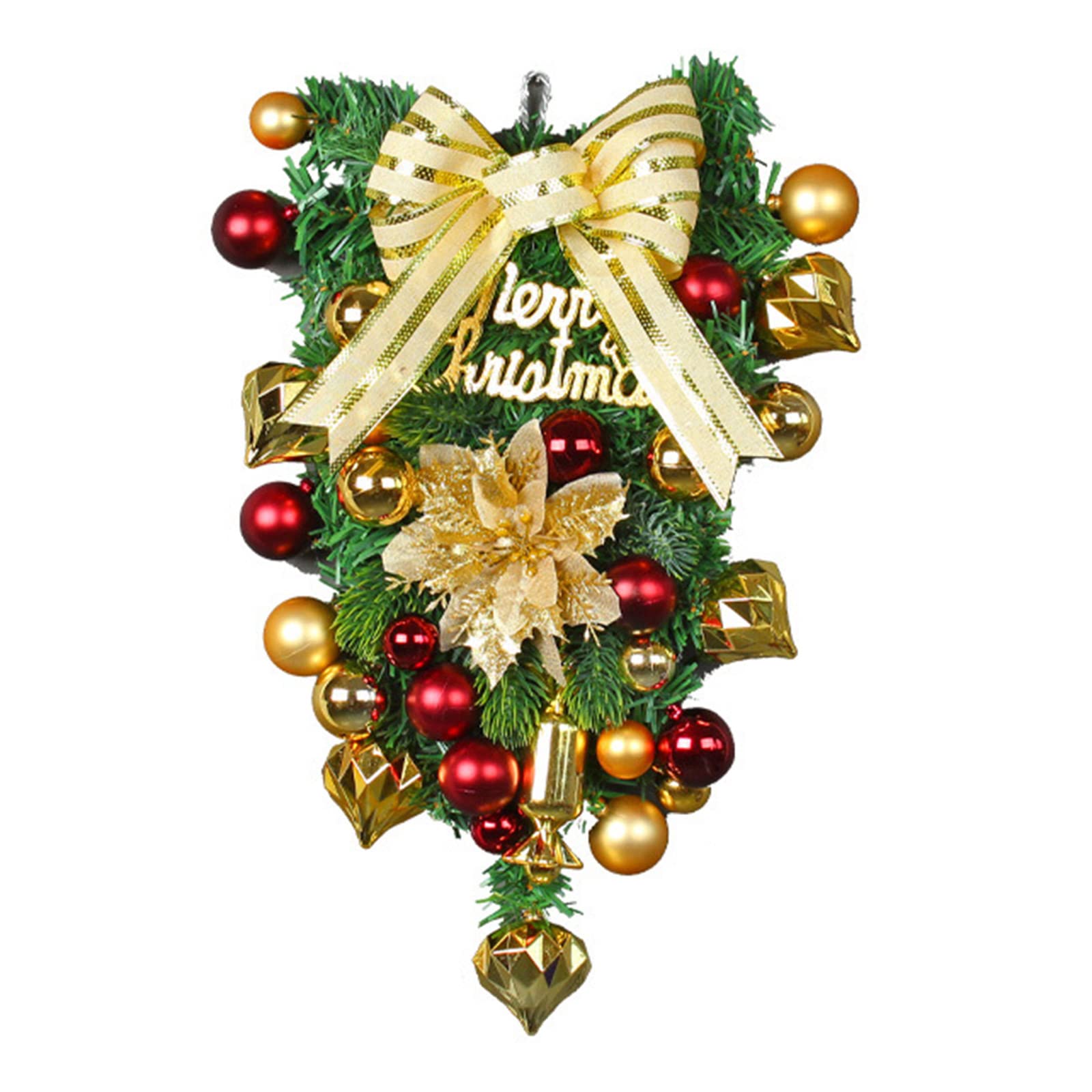 Buxuaaaa Christmas Wreath Welcome Sign Front Door Window Decorations Vintage Ornament for Holiday Christmas Party Decorations Front Door Wreath Hanger Adjustable Ornament