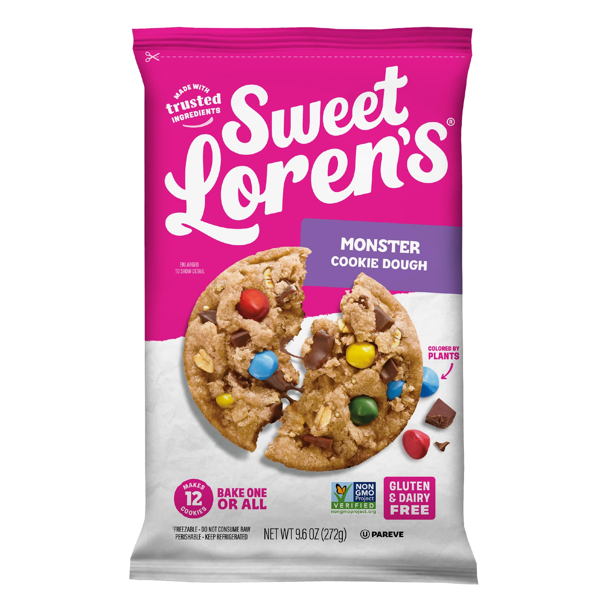 Sweet Lorens Monster Cookie Dough by Sweet Loren's – 9.6 OZ, Multi-colored, Pack of 6, Model 0850010272436