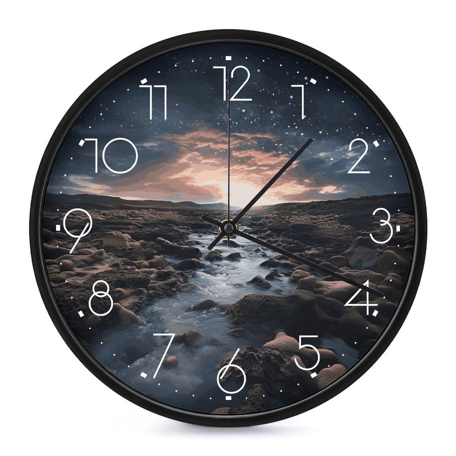 Horloge murale silencieuse ronde à piles pour déco cuisine et bureau