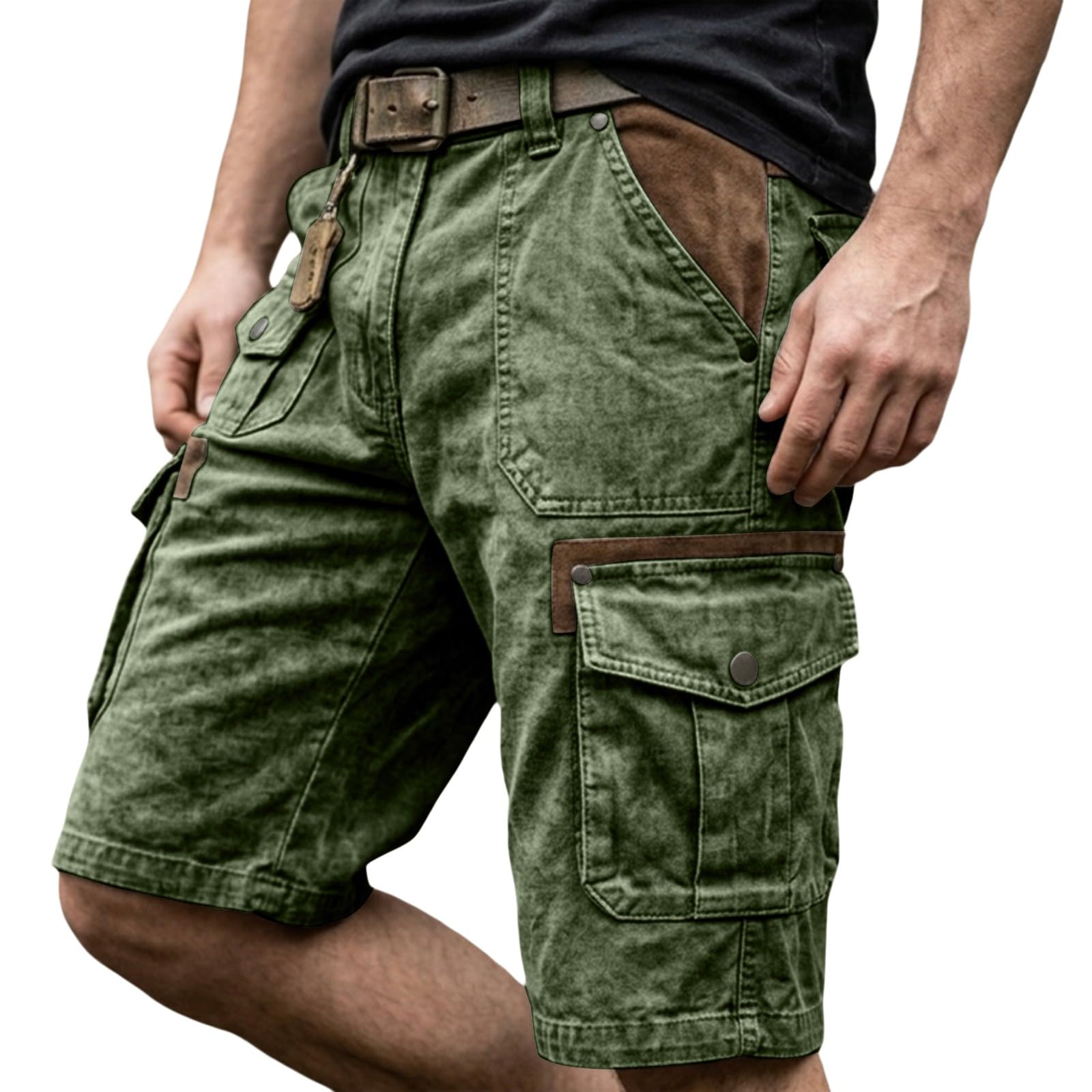 Pantaloncini cargo da uomo con molte tasche, traspiranti, chino