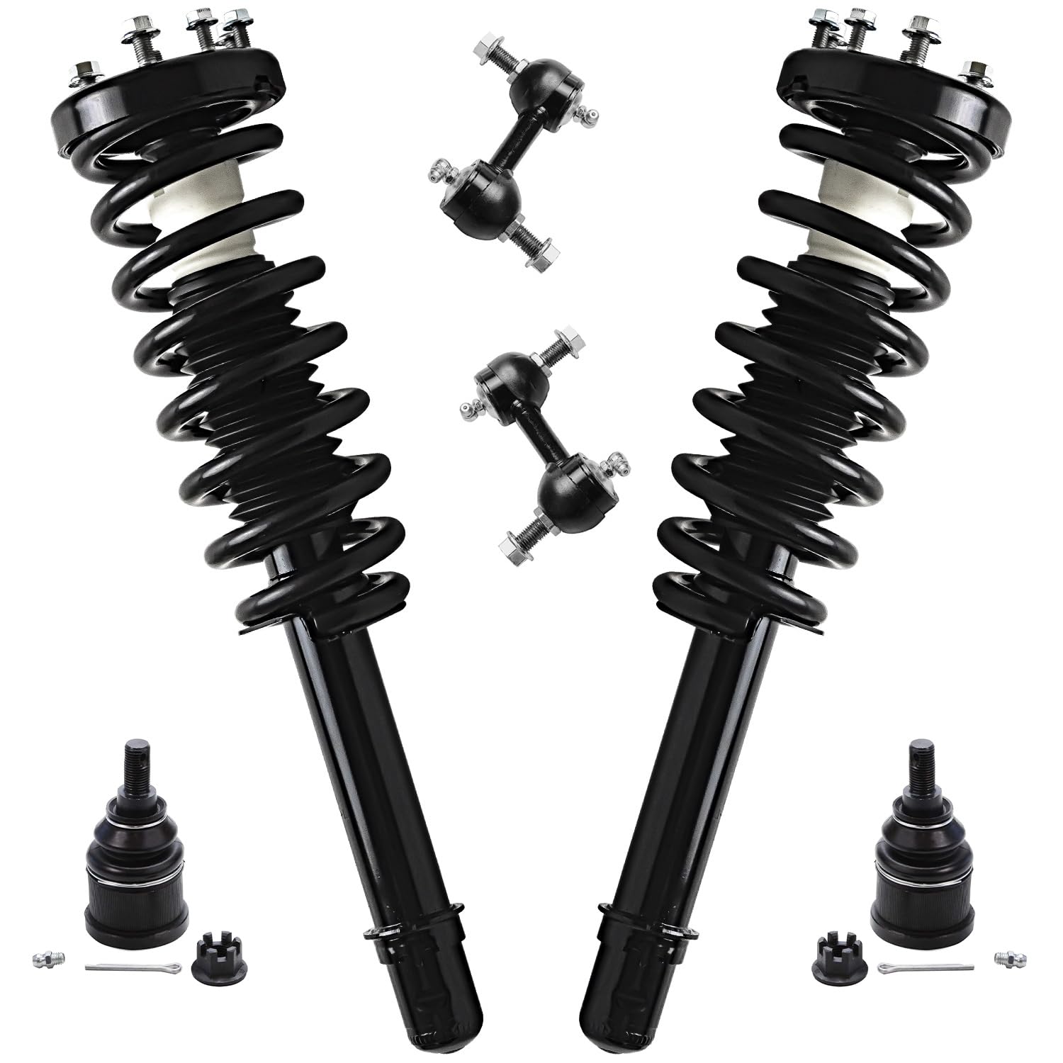 Detroit Axle - Front Struts w/Coil Springs Sway Bar Links Lower Ball Joints